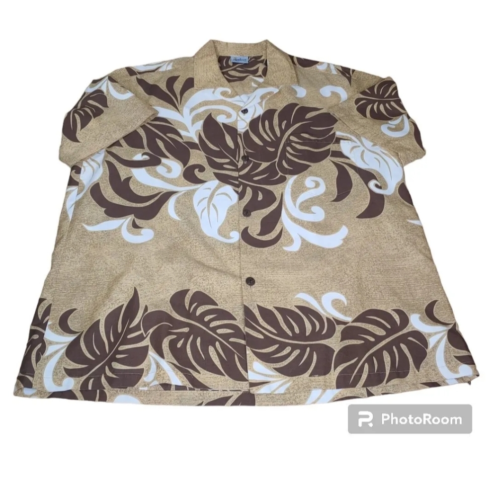 Royal Creations Hawaii Shirt Hawaiian Tropical Resort Vtg Wood Button Men XL